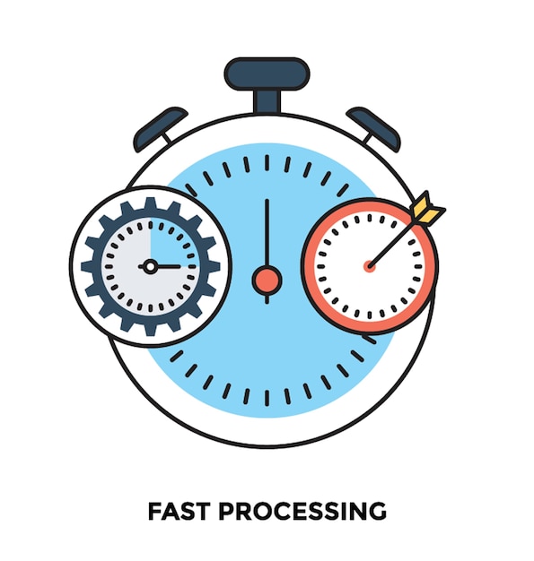 Vector fast processing flat vector icon