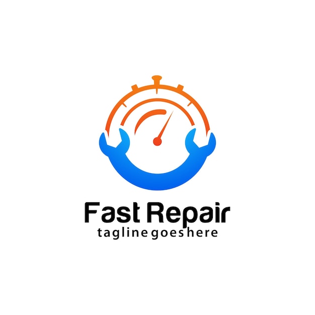 Vector fast repair logo design template