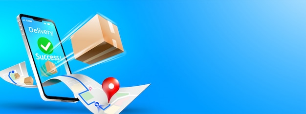 Fast respond delivery package shipping on mobile smartphone