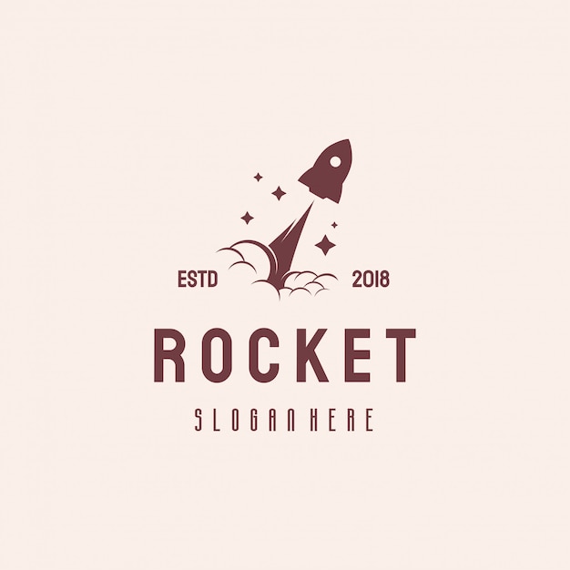 Vector fast rocket logo design
