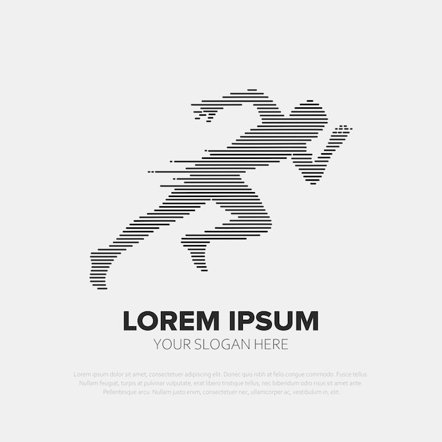 Fast running man logo modern