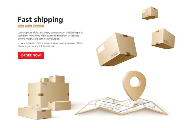 Fast shipping. concept for fast delivery service.