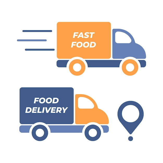 Fast shipping delivery truck icon set Delivery truck icon Fast delivery