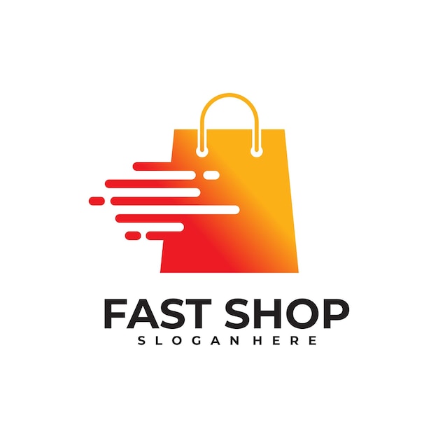 Шаблон векторного дизайна логотипа быстрого магазина