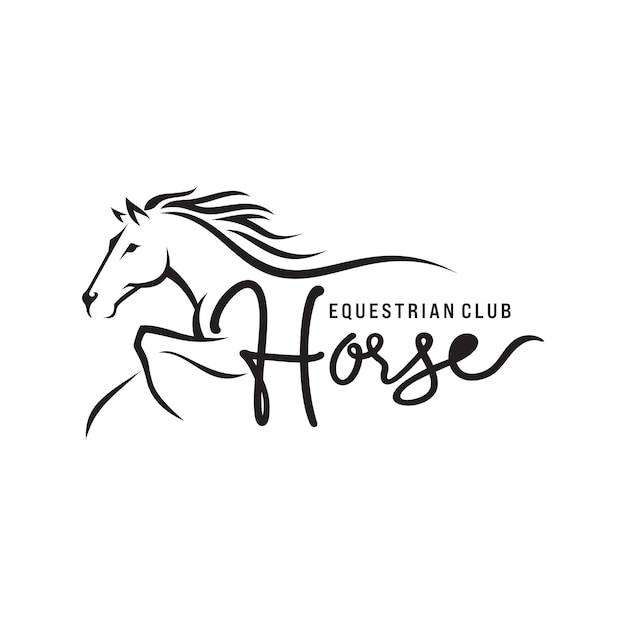 Vector fast speed horse logo vector template