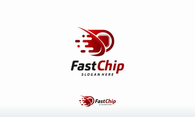 Fast speed Processor Logo Template Design Vector, Emblem, Logo Design Concept, Creative Symbol, Icon