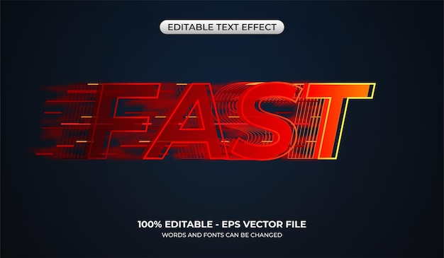 Fast text effect editable speed automotive text effect