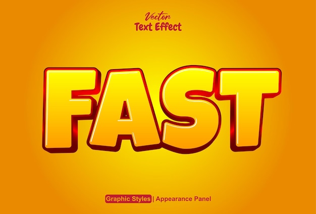 Fast text effect with orange graphic style and editable