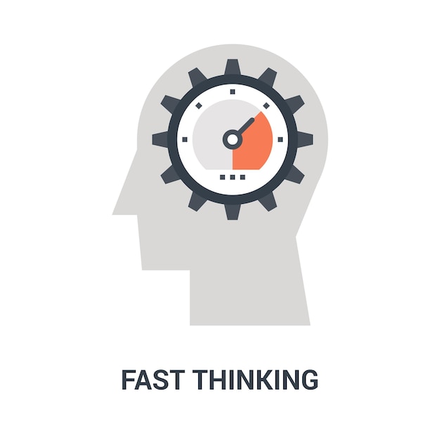 Fast thinking icon concept