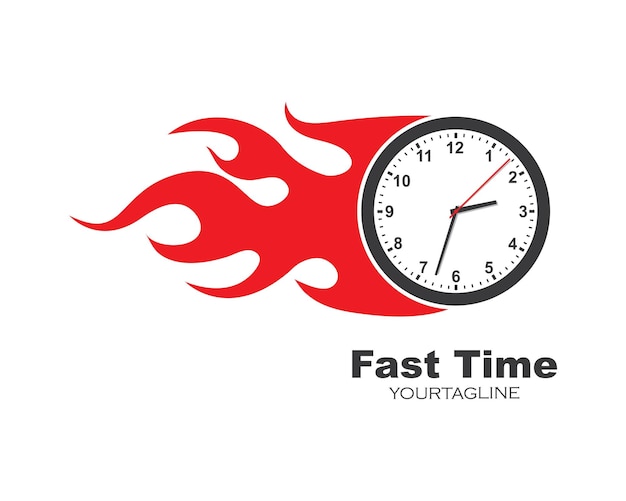 時間の速いロゴアイコンイラストデザインベクトルテンプレート