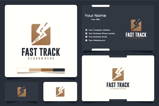 Fast track, flash, ispirazione per il design del logo