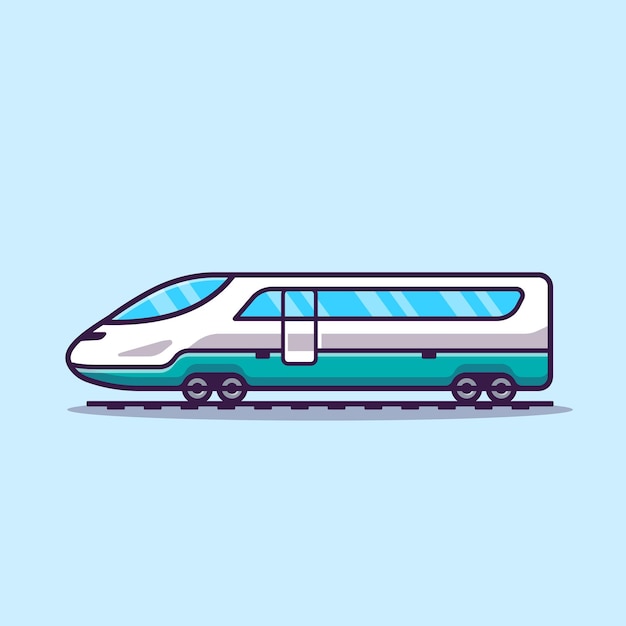 Fast train cartoon vector icon illustration. public\
transportation icon concept isolated vector. flat cartoon\
style