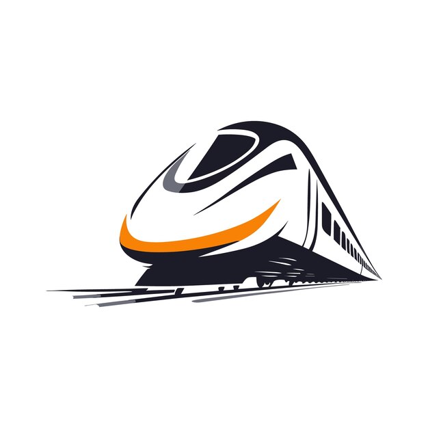 Vector fast train llogo design high speed rail icon vector illustrati