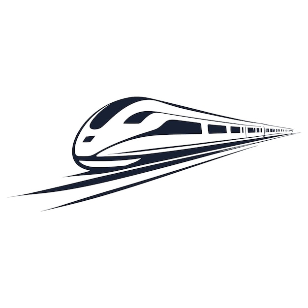 Vector fast train llogo design high speed rail icon vector illustration