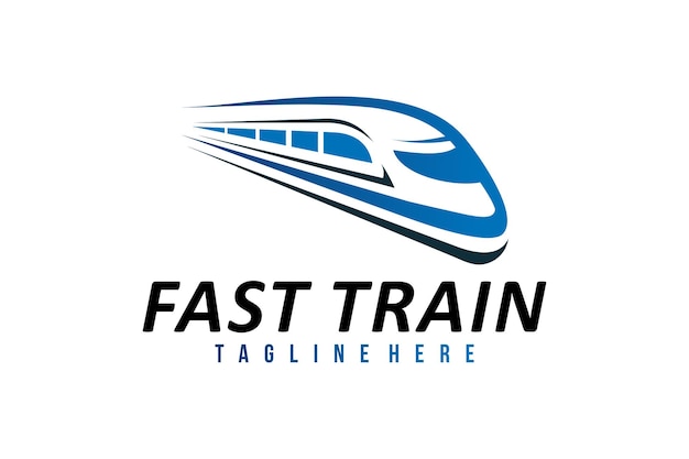 Vector fast train logo icon vector