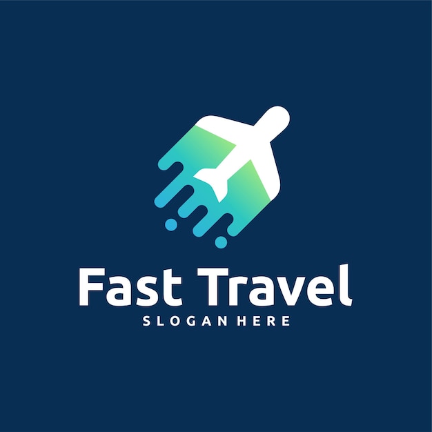 Fast Travel logo designs concept vector Pixel Airplane logo template