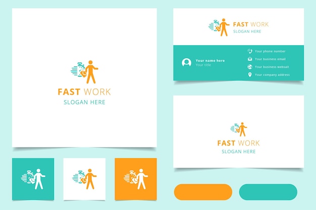 Fast work logo design with editable slogan branding book and