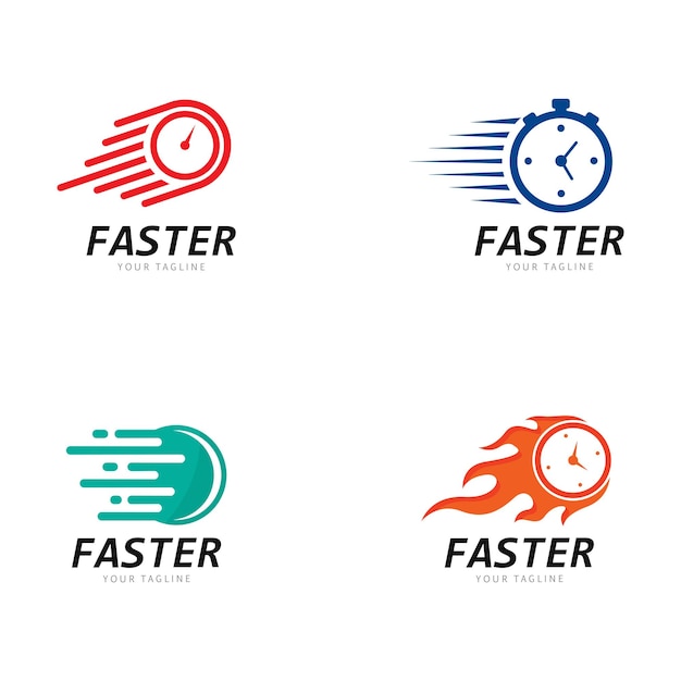 Faster and speed logo template vector icon illustration