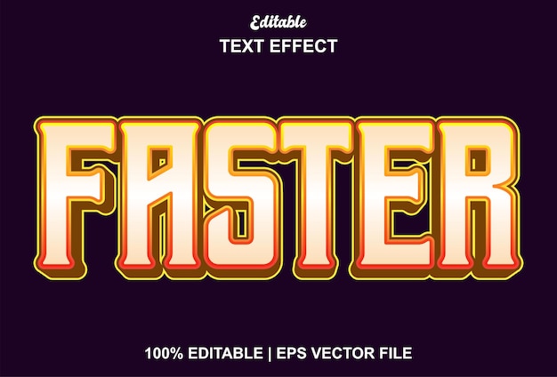 Faster text effect with editable orange color