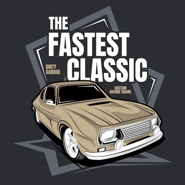 Il classico più veloce, illustrazione di un'auto classica