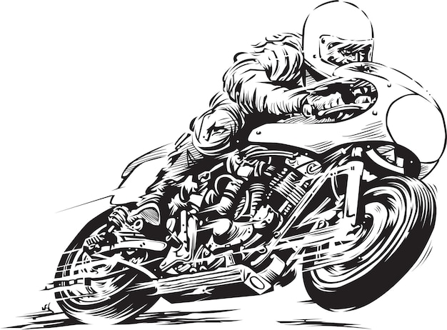 Fastest motorcycle riding vector illustration