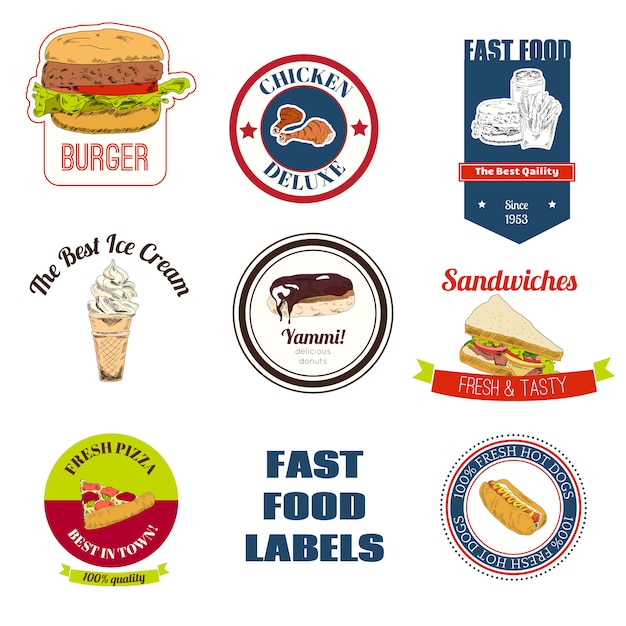 Fastfood-badges instellen