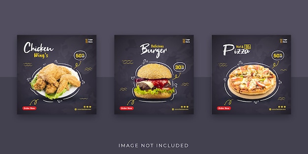 Fastfood banner and social media post template