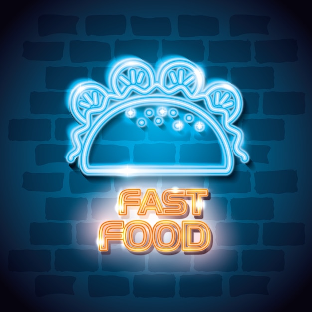 fastfood burrito neon label