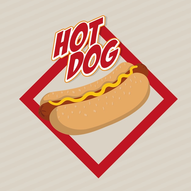 Vector fastfood concept vertegenwoordigd door hotdog pictogram