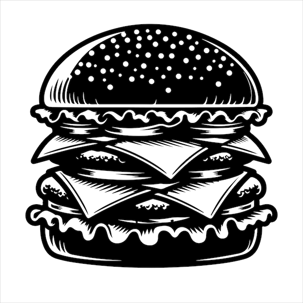 Fastfood doodle set silhouette vector illustratie