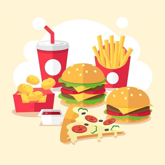 Fastfood a good meal vector set.