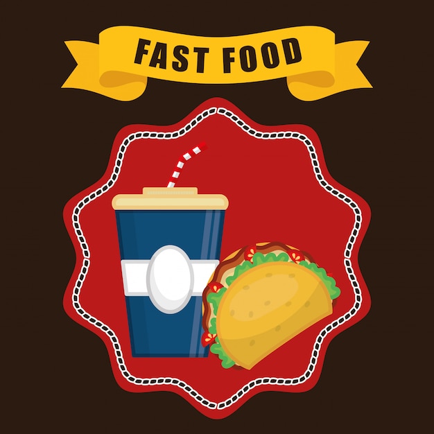 Fastfood iconen ontwerp