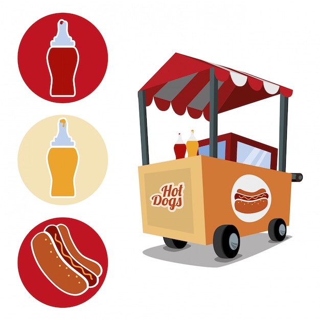 Vector fastfood iconen ontwerp