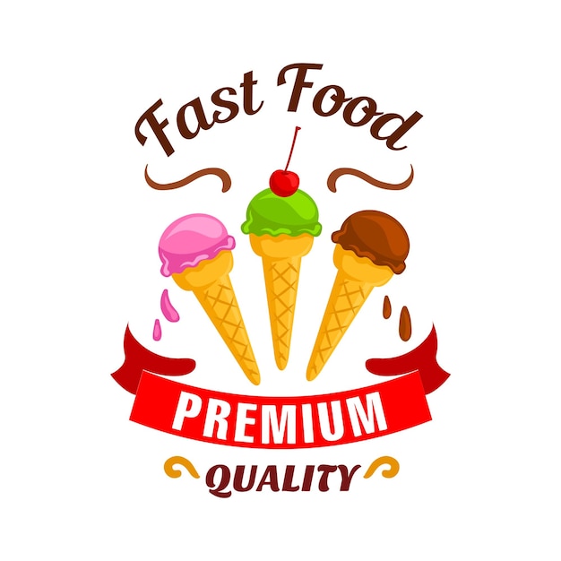 Fastfood-ijs labelpictogram