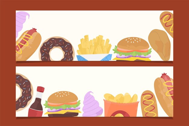 Fastfood illustratie frame achtergrond