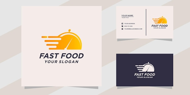 Fastfood-logo en visitekaartjesjabloon