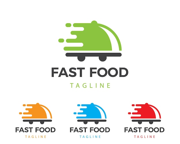 Fastfood logo levering creatief ontwerp illustratie vector