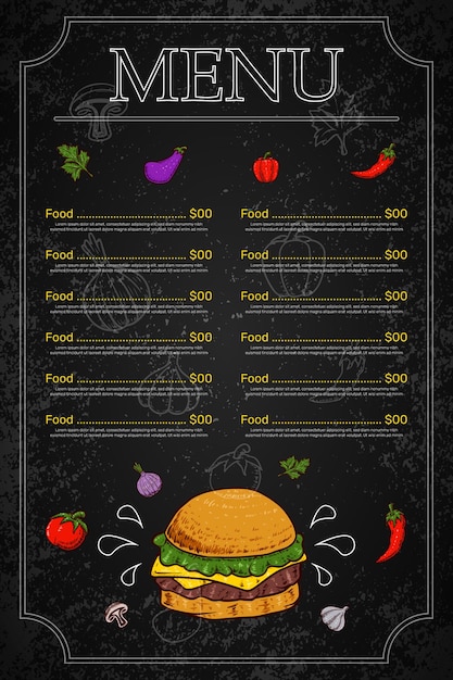 Vector fastfood menu ontwerp