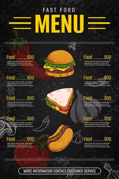 Fastfood menu ontwerp