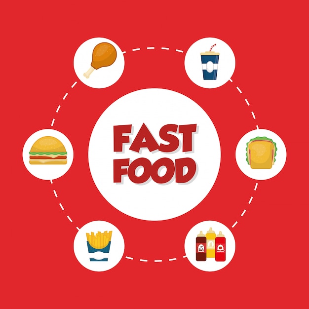 Fastfood pictogram ontwerp