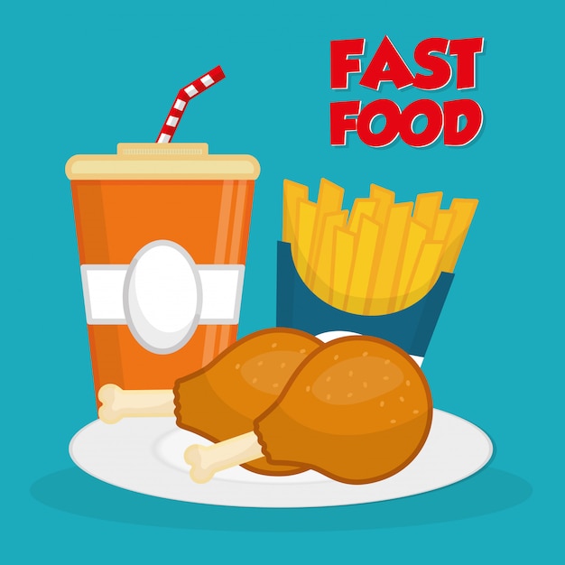 Vector fastfood pictogram ontwerp