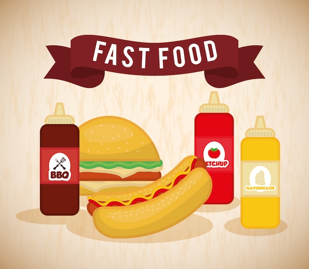 Fastfood pictogram ontwerp