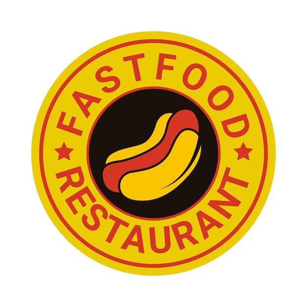 Fastfood restaurant badge logo ontwerp vector