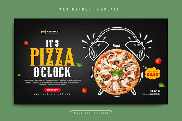 Fastfood restaurant pizza sociale media marketing webbannersjabloon of videominiatuur