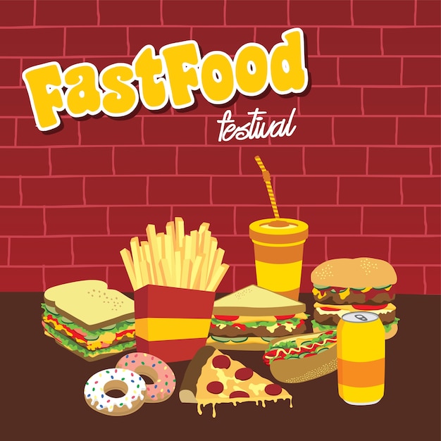 fastfood snacks theme set