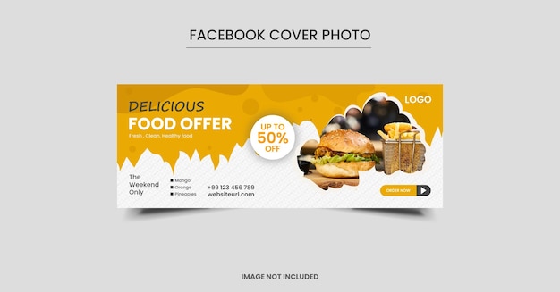 Fastfood social media facebook omslagfoto sjabloonontwerp