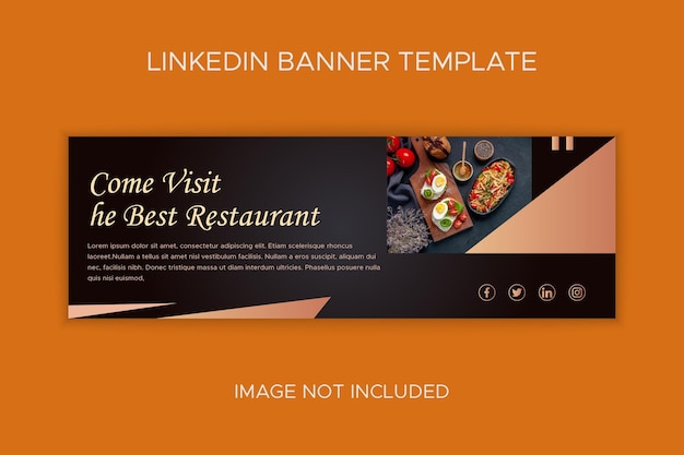 Vector fastfoodrestaurant linkedin omslag sjabloon