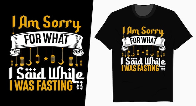 Fasting Ramadan Mubarak Typography Tshirt Design