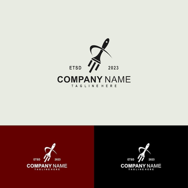 Логотип с быстрой щеткой и диаграммой, подходящий для красочной компании