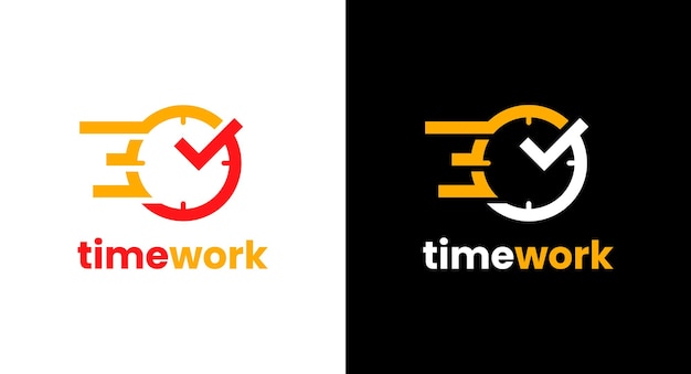 Vettore progettazione del modello vettoriale del logo fasttime work